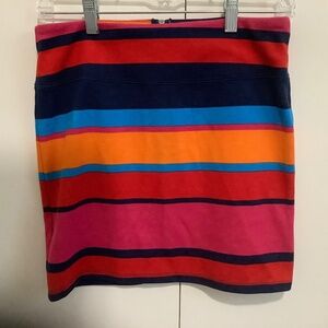 Mini Skirt Striped Blue Pink Red Orange Size Medium